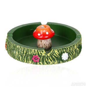小蘑菇圆形树脂烟灰缸 单个气泡膜+白盒包装 1个卖