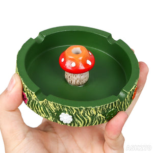 小蘑菇圆形树脂烟灰缸 单个气泡膜+白盒包装 1个卖