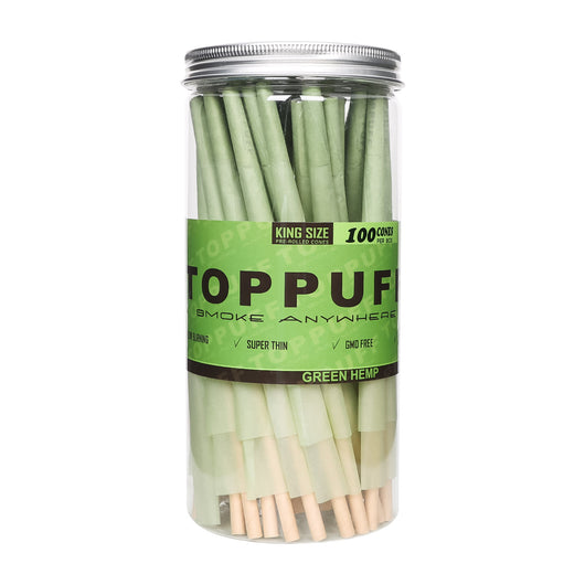 Toppuff 110mm系列 绿色 一罐100支 手卷预卷纸 大容量罐装 rolling papers