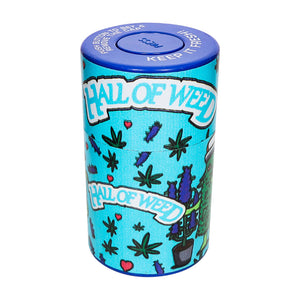 Hall of weed 真空塑料收纳罐 塑料药盒 165ml可清洗麻叶图案密封罐 Pill Box