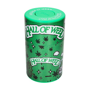 Hall of weed 真空塑料收纳罐 塑料药盒 165ml可清洗麻叶图案密封罐 Pill Box