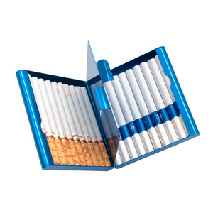 创意翻盖金属烟盒 20支装铝合金半自动 带隔层Cigarette Case