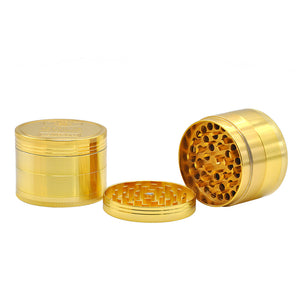 60mm4层金色磨烟器 黄金色 金币造型研磨器 herb grinder