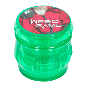 weed game新款 小号鼓型磨烟器 43mm四层塑料磨烟器 尖齿碎烟器 Grinder