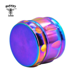 新款铝合金大号直径63mm四层金属碎烟器 彩虹色 鼓型造型磨烟器