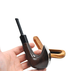 厂家直销石楠木树脂手工黑色弯曲烟斗 便携带清洗烟斗批发 pipe